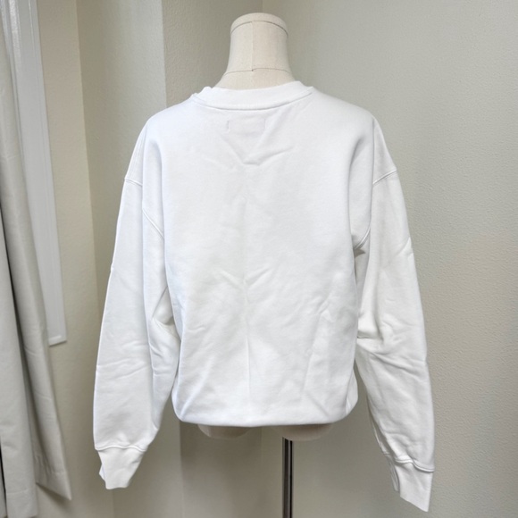 NWOT Esprit Authentic White Crewneck Sweatshirt Unisex Size Medium - Picture 4 of 5